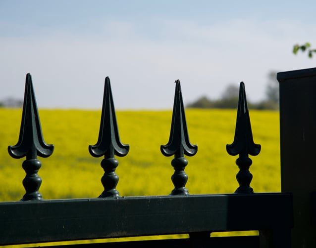 Powder Coated Gate Topped With Arrow Heads — Fencing Contractor in Toowoomba, QLD