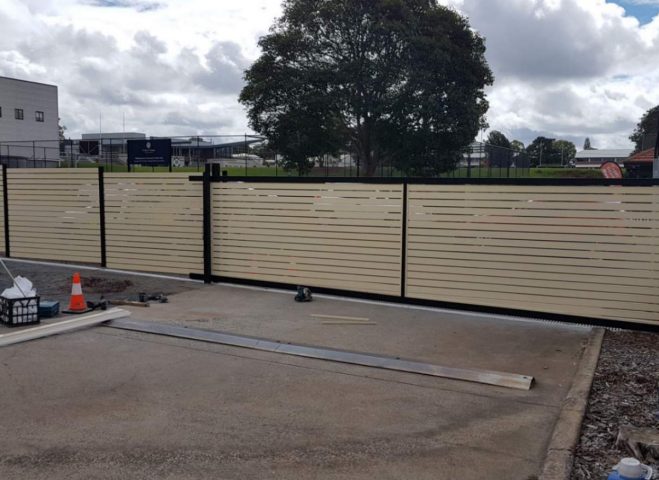 Modern Cream Gated Fence